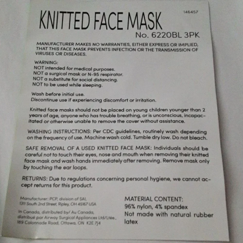 Face Masks 3 pack for face coverings unisex pack reusable nonsurgical black